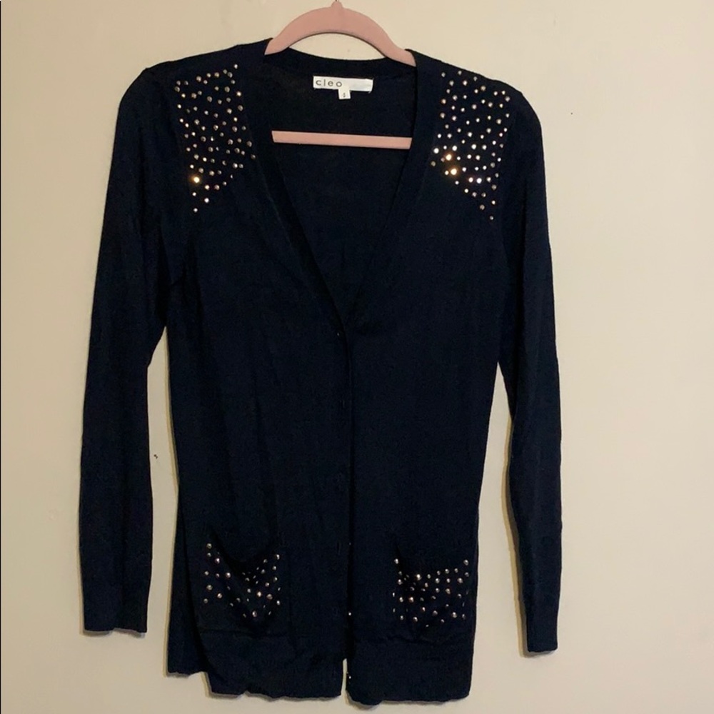 Black cardigan with gems